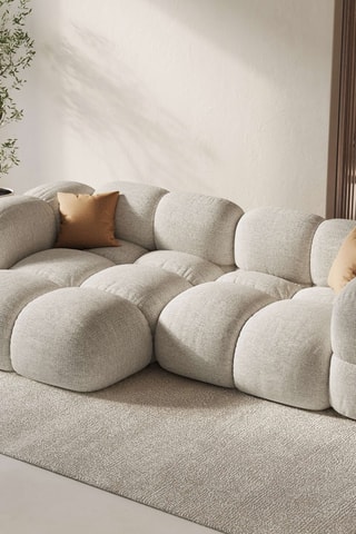 Canapé d'angle gauche - Beige - 3 places - En tissu structuré lisse au
