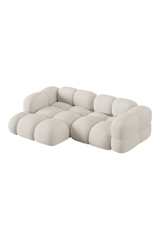 Canapé d'angle gauche - Beige - 3 places - En tissu structuré lisse au