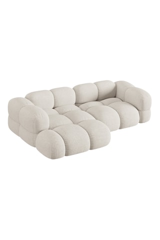 Canapé d'angle gauche - Beige - 3 places - En tissu structuré lisse au
