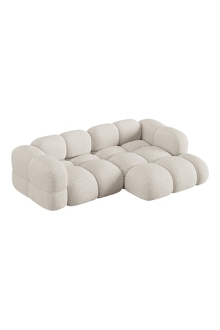 Canapé d'angle droit - Beige - 3 places - En tissu structuré lisse