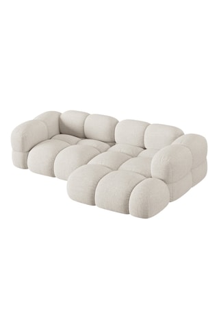 Canapé d'angle droit - Beige - 3 places - En tissu structuré lisse