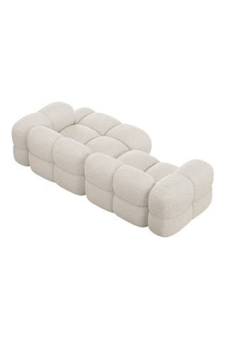 Canapé d'angle droit - Beige - 3 places - En tissu structuré lisse