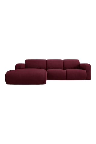 Canapé d'angle gauche - Bordeaux - 4 places - En tissu chenille