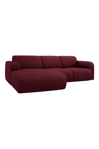 Canapé d'angle gauche - Bordeaux - 4 places - En tissu chenille