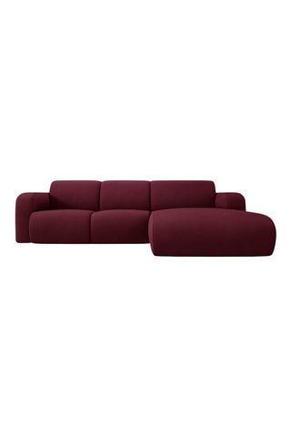 Canapé d'angle droit - Bordeaux - 4 places - En tissu chenille