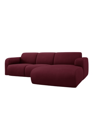 Canapé d'angle droit - Bordeaux - 4 places - En tissu chenille