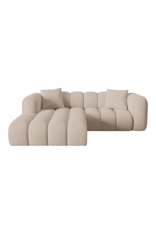 Canapé d'angle gauche - Beige - 3 places - En tissu chenille