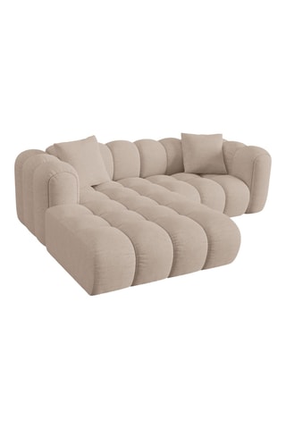 Canapé d'angle gauche - Beige - 3 places - En tissu chenille