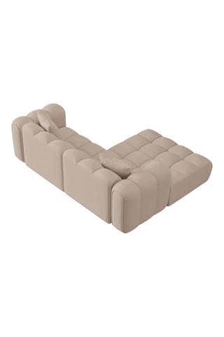 Canapé d'angle gauche - Beige - 3 places - En tissu chenille