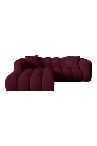 Canapé d'angle gauche - Bordeaux - 3 places - En tissu chenille