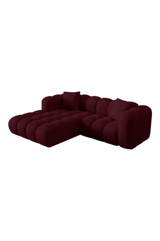 Canapé d'angle gauche - Bordeaux - 3 places - En tissu chenille