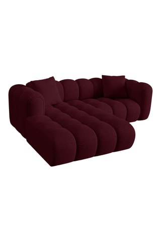 Canapé d'angle gauche - Bordeaux - 3 places - En tissu chenille