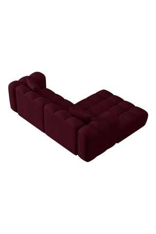 Canapé d'angle gauche - Bordeaux - 3 places - En tissu chenille