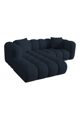 Canapé d'angle gauche - Bleu marine - 3 places - En tissu chenille