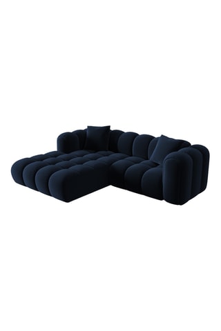 Canapé d'angle gauche - Bleu marine - 3 places - En tissu velours