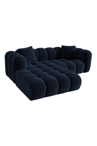 Canapé d'angle gauche - Bleu marine - 3 places - En tissu velours