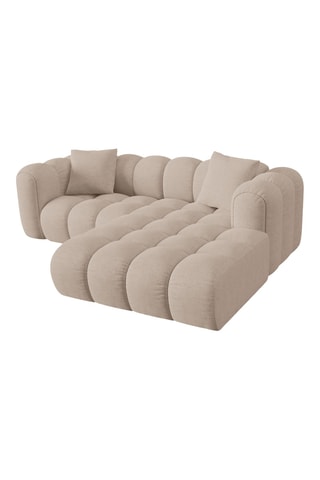 Canapé d'angle droit - Beige - 3 places - En tissu chenille