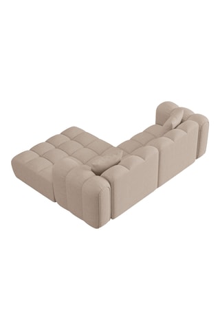 Canapé d'angle droit - Beige - 3 places - En tissu chenille