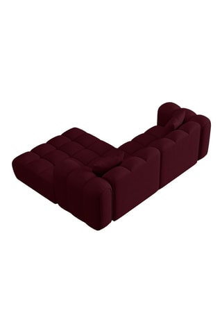 Canapé d'angle droit - Bordeaux - 3 places - En tissu chenille