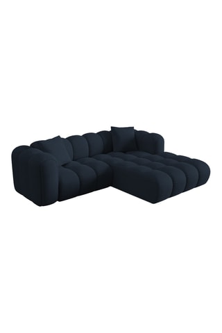 Canapé d'angle droit - Bleu marine - 3 places - En tissu chenille