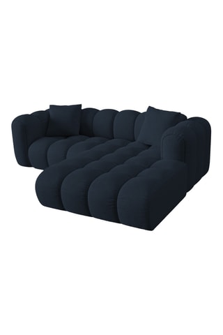 Canapé d'angle droit - Bleu marine - 3 places - En tissu chenille