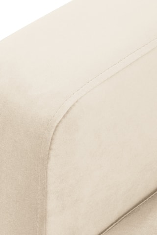 Canapé d'angle panoramique gauche - Beige - 6 places - En tissu velours