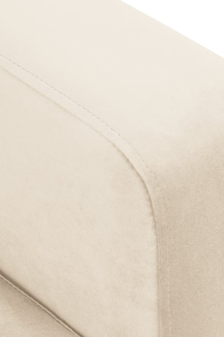 Canapé d'angle panoramique droit - Beige - 6 places - En tissu velours