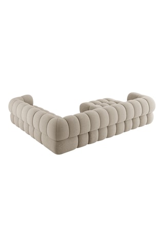 Canapé d'angle panoramique droit - Beige - 5 places - En tissu chenille presque soyeux