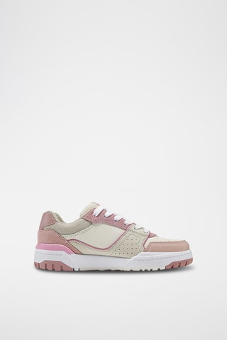 Baskets en cuir - Ecru et mauve