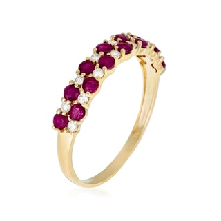 Bague Princesse Grace - Or jaune, diamants et rubis