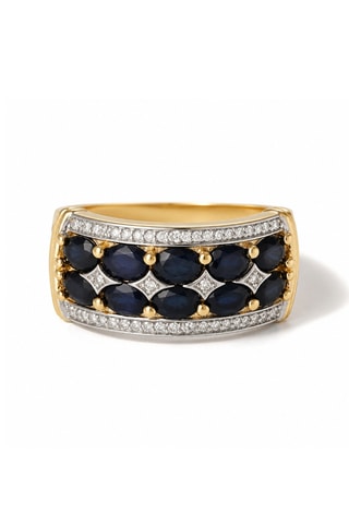 Bague Hanoï - Or jaune, diamants et saphirs