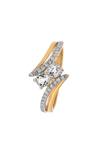 Bague Scintillante - Or jaune, diamants et topazes