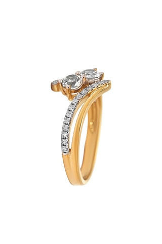 Bague Scintillante - Or jaune, diamants et topazes