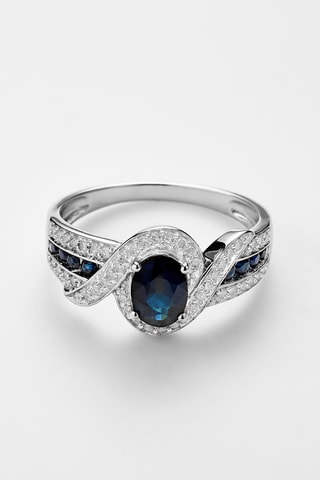 Bague Romblon - Or blanc, diamants et saphirs