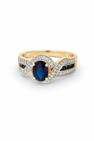 Bague Romblon - Or jaune, diamants et saphirs