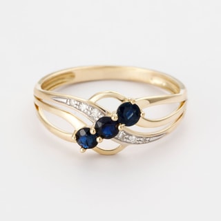 Bague Lumière Céleste - Or jaune, diamants et saphirs