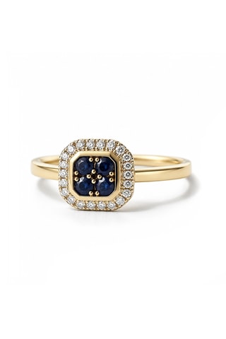 Bague Myriade - Or jaune, diamants et saphirs