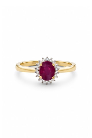 Bague Capiz - Or jaune, diamants et rubis