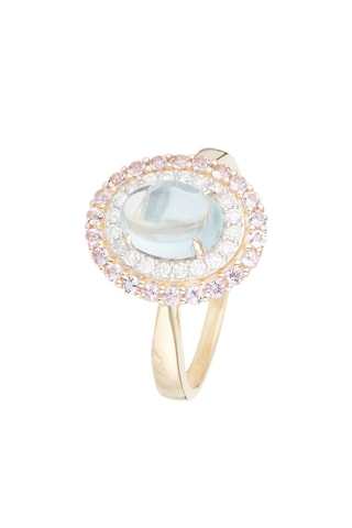 Bague Apayao - Or jaune, diamants, améthystes et topaze 