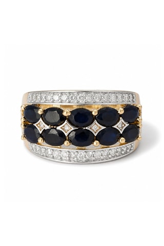 Bague Gabrielle - Or jaune, diamants et saphirs