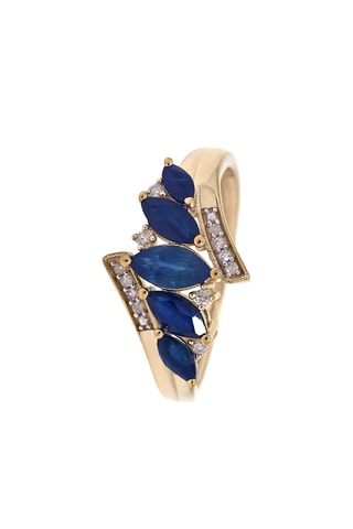 Bague Elégance - Or jaune, diamants et saphirs