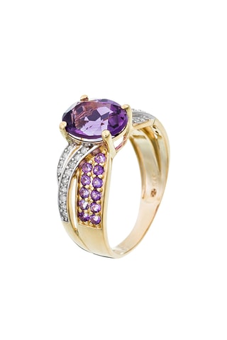 Bague Ballarat - Or jaune, diamants et améthystes