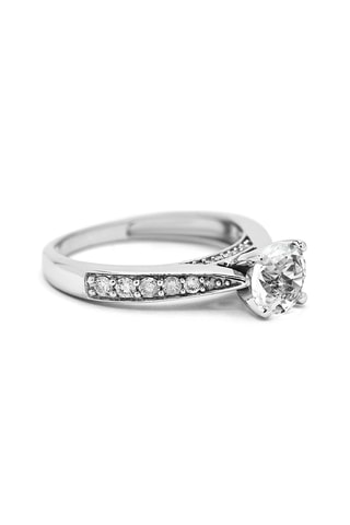 Bague Cléophée - Or blanc, diamants et topaze