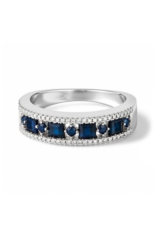 Bague Surat - Or blanc, diamants et saphirs
