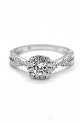 Bague Amélia - Or blanc, diamants et topaze