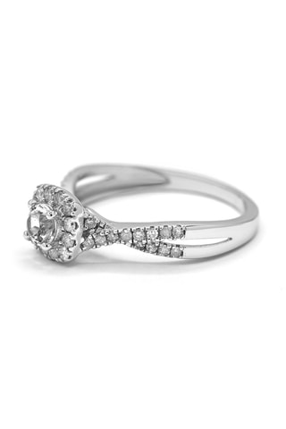 Bague Amélia - Or blanc, diamants et topaze
