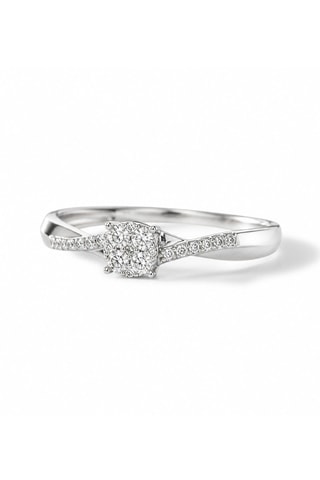 Bague Lismore - Or blanc et diamants