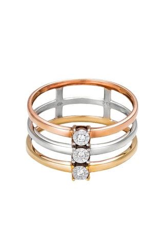 Bague Bario - Or jaune, or rose, or blanc et diamants