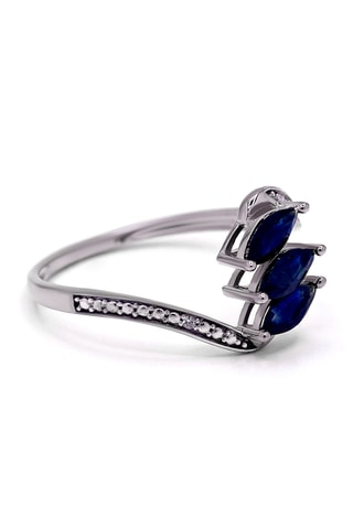 Bague Lueur d'Etoile - Or blanc, diamants et saphirs