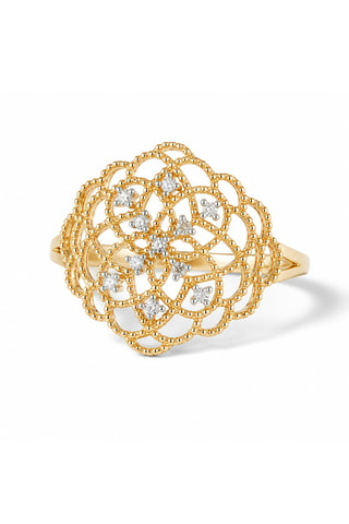 Bague Dentelle - Or jaune et diamants